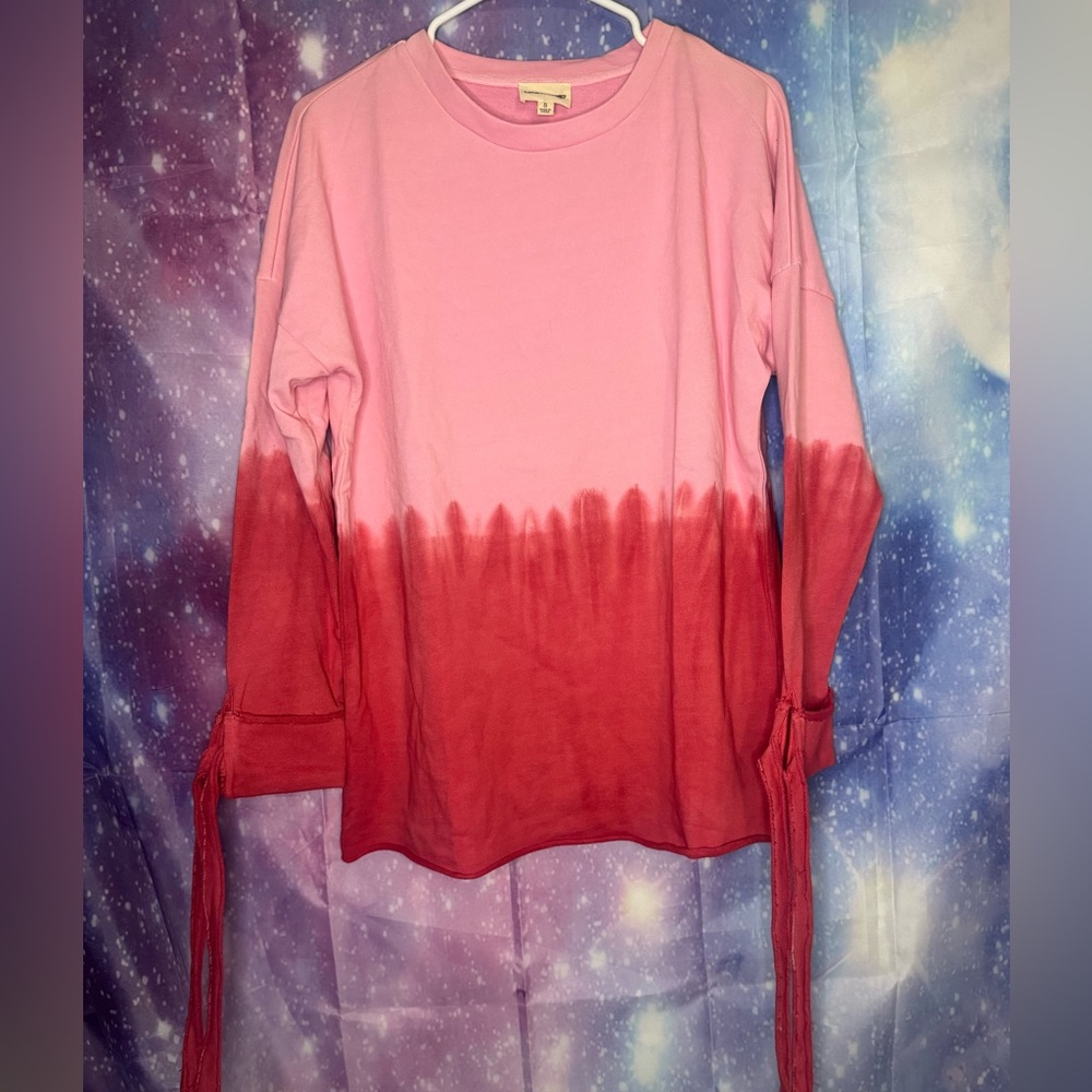 Lala factory dip dyed long sleeve shirt with tied sleeves 🛍